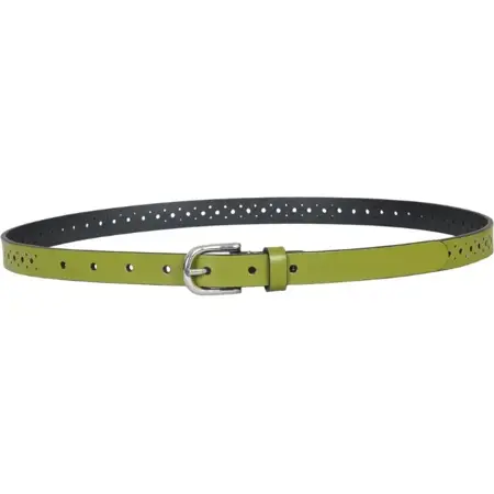 Women'S Slim Perforated Leather Belt