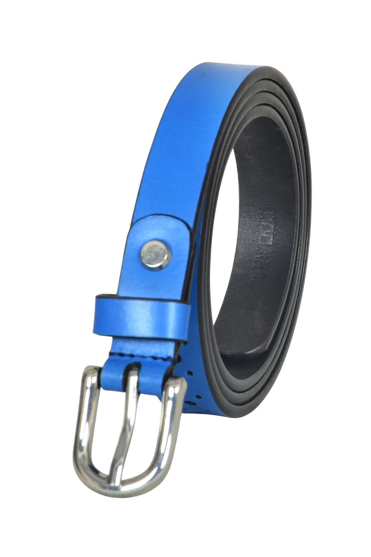 Women'S Slim Perforated Leather Belt - 00000007